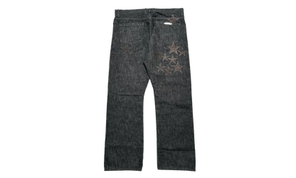 Leather Star Patch Denim Jeans "Washed Raw Denim Black" CHRM1109