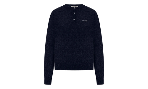 Cashmere 3-Button Crewneck Sweater WMNS "Blue" MML02M S OOO 13S1 F0008