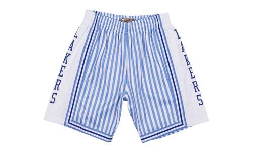 NBA Striped Swingman Shorts "1996 Los Angeles Lakers - Blue" SMSHBW19048 LALPTBL96