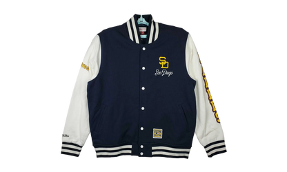 MLB Washed Fleece Varsity Jacket "San Diego Padres - White" JK9077 SDPWHIT