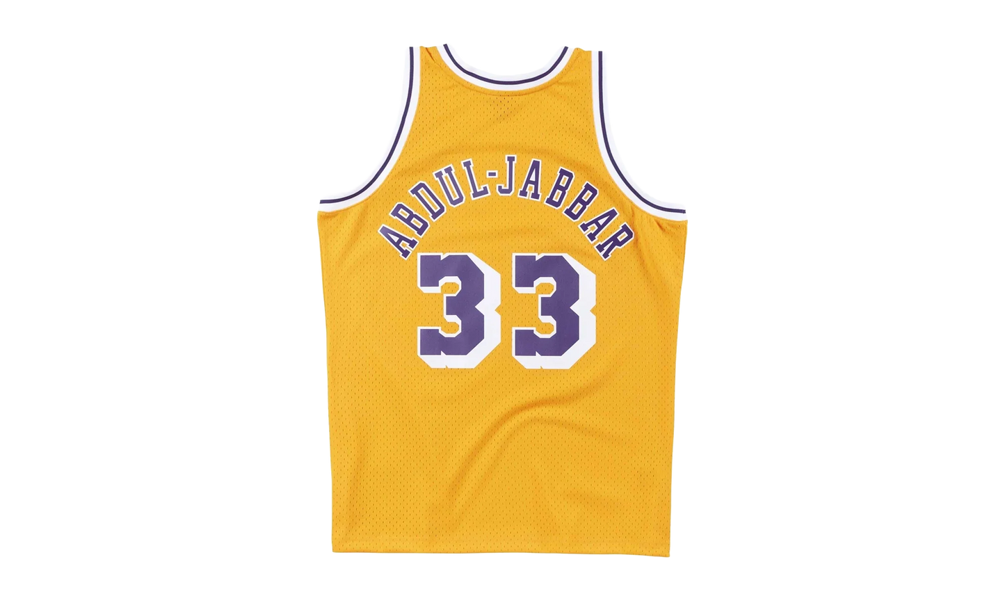 NBA Kareem Abdul-Jabbar Swingman Jersey "1984 Los Angeles Lakers - Light Gold" SMJYAC18110 LALLTGD84KAB