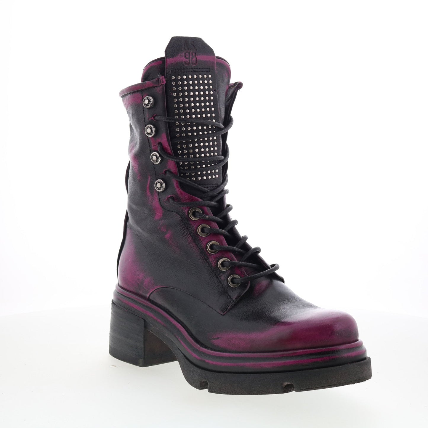 Emper Womens Black Leather Lace Up Casual Dress Boots