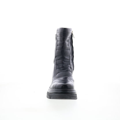 Ethel Womens Black Leather Zipper Casual Dress Boots
