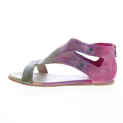 Bed Stu Soto F373012 Womens Pink Leather Zipper Strap Sandals Shoes