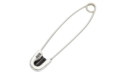 Large Safety Pin Necklace "Silver" CHRM0808