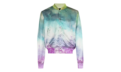Watercolor Print Silk Bomber Jacket "Multicolor" F0M04179VS MUL