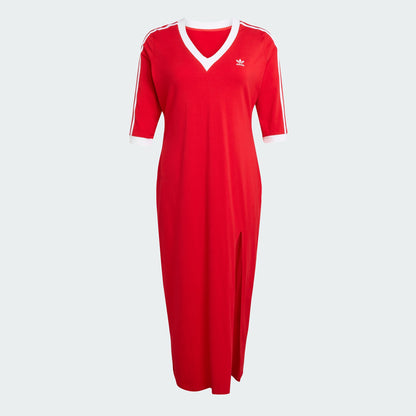 Women's adidas Adicolor Classics 3-Stripes V-Neck Maxi Dress (Plus Size)