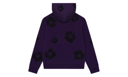 Black Cotton Wreath Hoodie "Purple" DT354