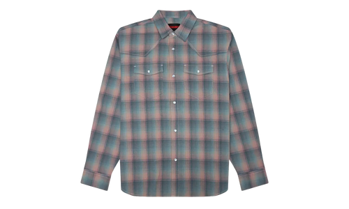 Sender Western LS Woven Button Up "Pink" P26SP029-PNK