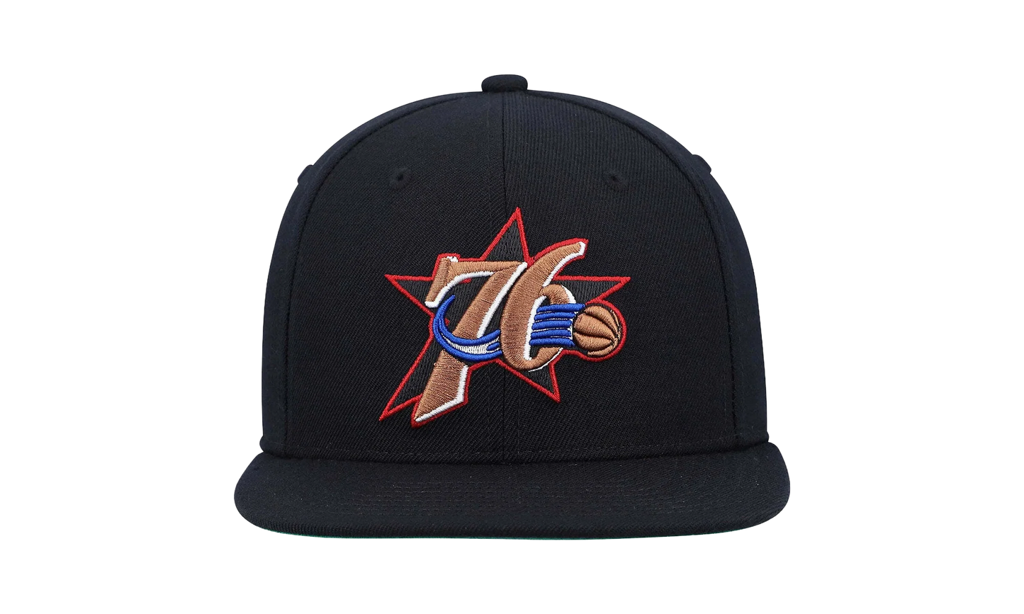 NBA Hardwood Classics Team Ground 2.0 Snapback Cap "Philadelphia 76ers - Black" HHSS3258 P76YYPPPBLCK
