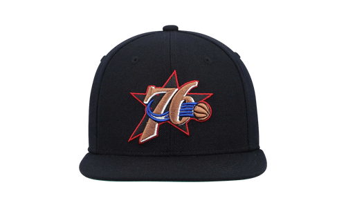 NBA Hardwood Classics Team Ground 2.0 Snapback Cap "Philadelphia 76ers - Black" HHSS3258 P76YYPPPBLCK