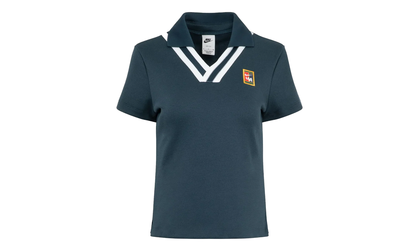 YOON Short-Sleeve Polo Top WMNS "Armoury Navy / White" FZ0276 478
