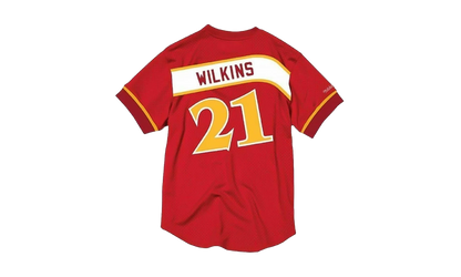 NBA Dominique Wilkins Name & Number Mesh Crewneck Shirt "Atlanta Hawks - Red" BA8X4G AHA R KUP