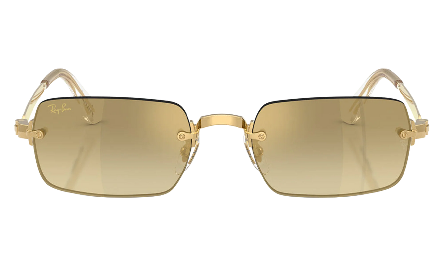 Ray-Ban Rimless "A$AP Rocky - Polished Arista Gold with Brown Mirror Gold Gradient Lens" RB3928 001 7I