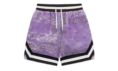 Black Paisley Silk Shorts "Purple" BBKSPSP6305MI Purple