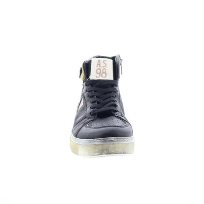 Folie Mens Blue Leather Zipper Lifestyle Sneakers Shoes