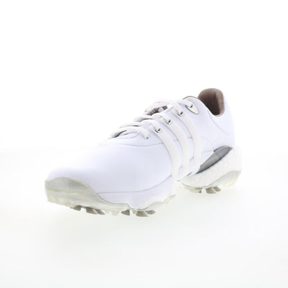 Tour360 22 GV7245 Mens White Leather Lace Up Athletic Golf Shoes