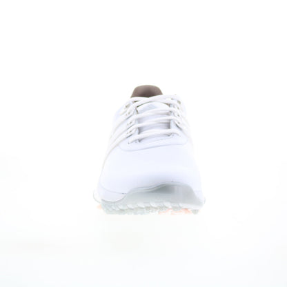 Tour360 22 GV9662 Womens White Leather Lace Up Athletic Golf Shoes