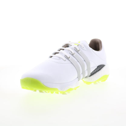 Tour360 22 GX4128 Mens White Leather Lace Up Athletic Golf Shoes