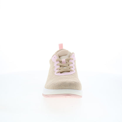 Alegria In8 IN8-6498 Womens Beige Canvas Lace Up Lifestyle Sneakers Shoes