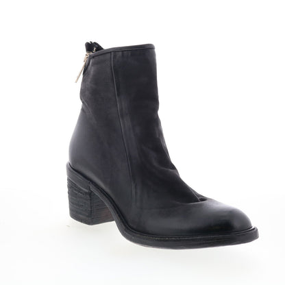 Jase Womens Black Leather Zipper Ankle & Booties Boots