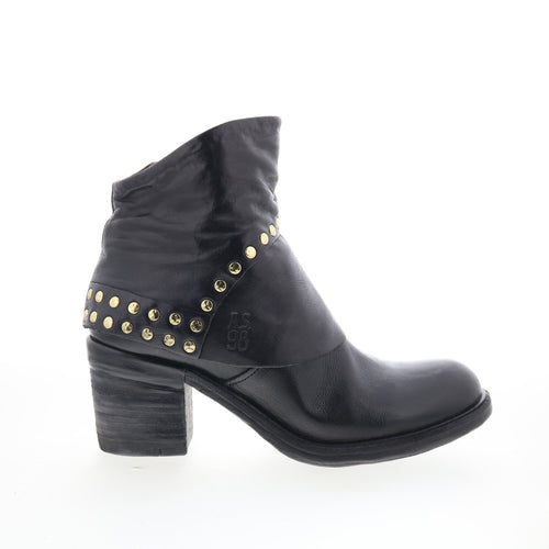 Jonas Womens Black Leather Zipper Ankle & Booties Boots