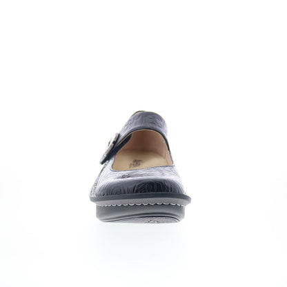 Alegria Paloma PAL-531 Womens Black Leather Slip On Mary Jane Flats Shoes