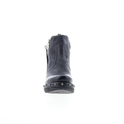 Peers Womens Black Leather Zipper Casual Dress Boots
