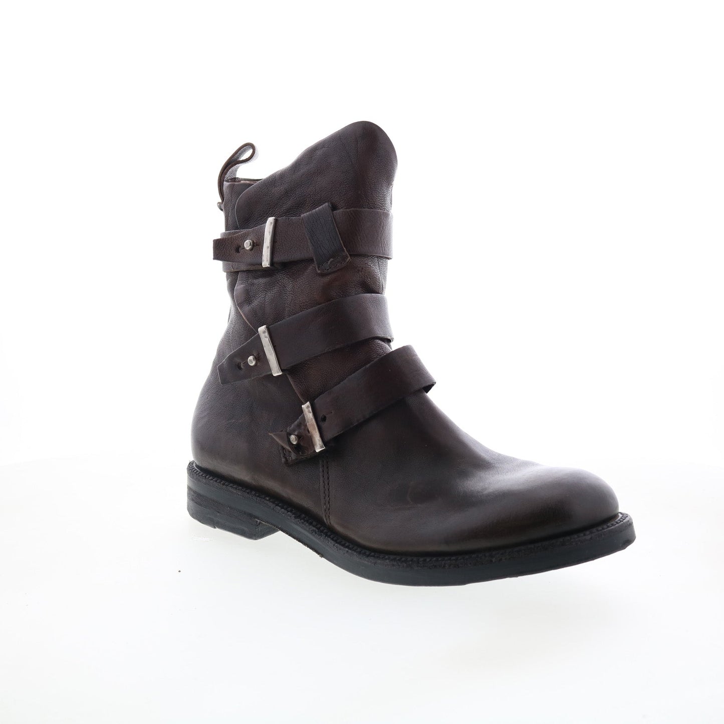 Samit Mens Brown Leather Zipper Casual Dress Boots