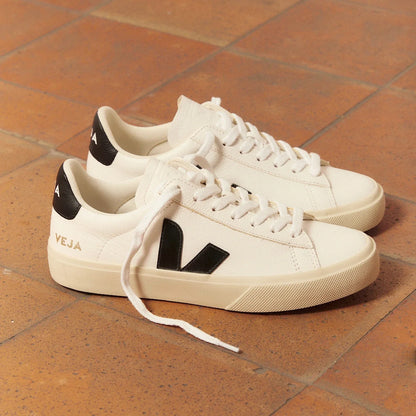 Men's Campo Leather in White Black
